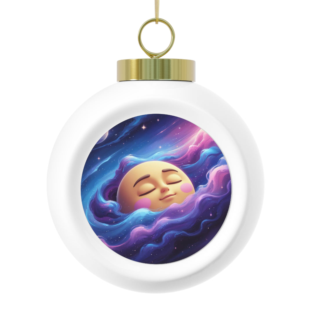 Personalized Galaxy Moon Holiday Ornament – Cute Celestial Xmas Decor