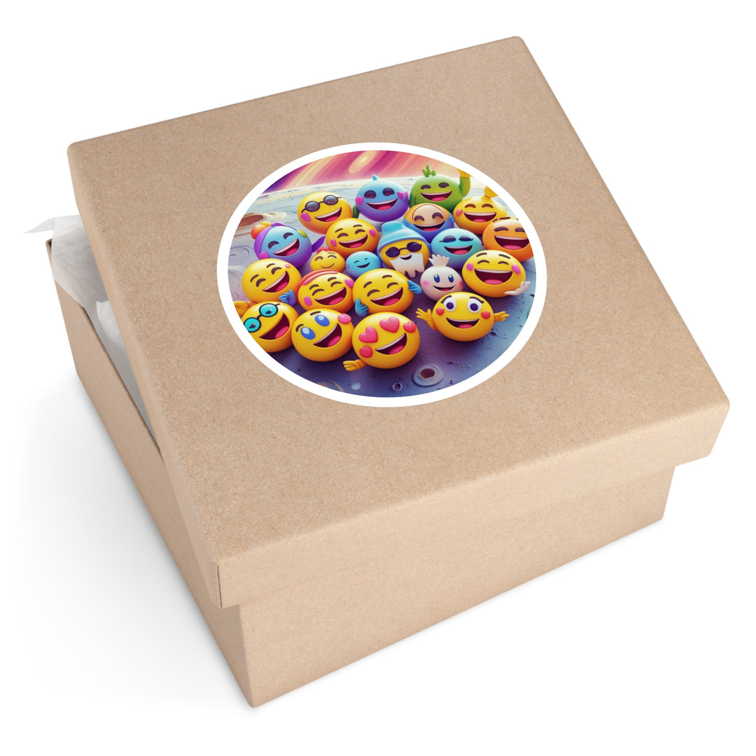 Cosmic Emoji Round Sticker – Waterproof, Durable & Fun for Any Surface!