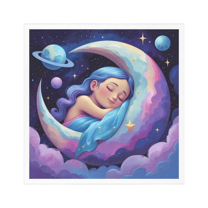 Dreamy Sleeping Girl Moon Car Magnet – Custom, Weatherproof & Reusable
