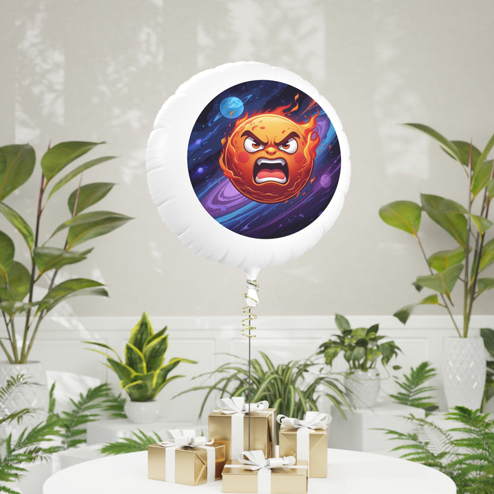 Custom Angry Sun Mylar Helium Balloon – Bold Cosmic Party Statement!