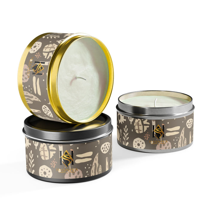 Handcrafted Boho Tin Candles – Custom Fragrance, Botanical Pattern, Gift-Ready