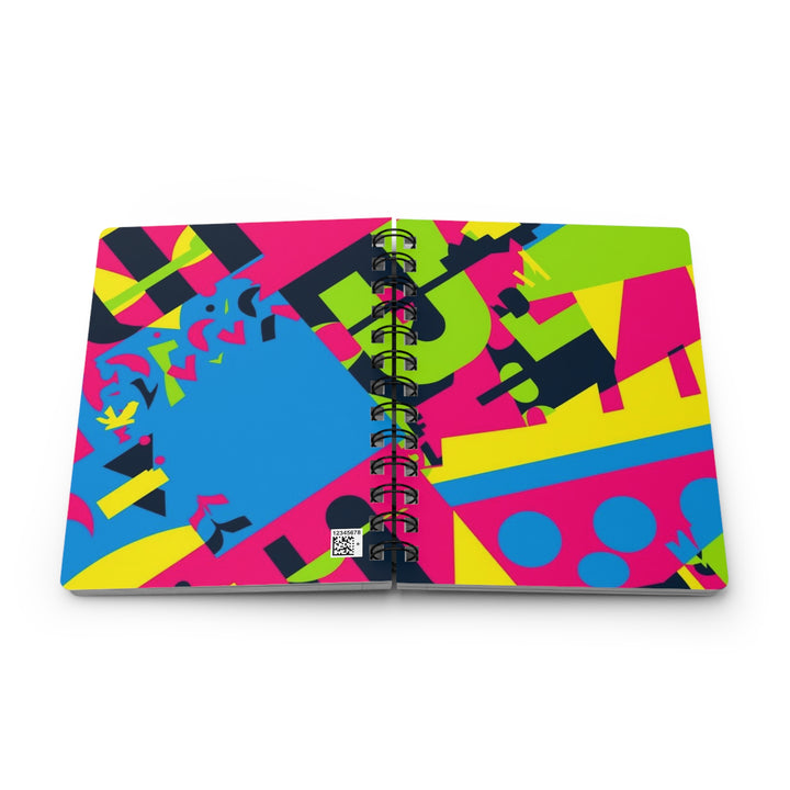 Bold Neon Geometric Spiral Journal – Customizable, Durable, Trendy Notebook