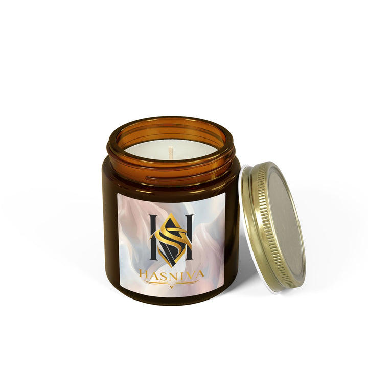 Hand-Poured Coconut Apricot Scented Candle – Modern Pastel, 4oz/9oz