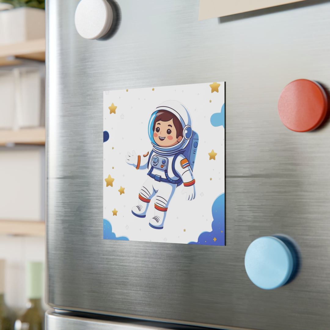 Personalized Space Astronaut Square Magnet – Fun Kids Decor & Gifts