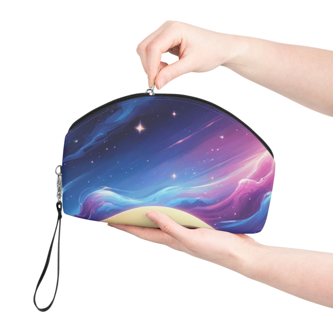 Luxe Galaxy Moon Makeup Bag – Cute Space Organizer, Water-Resistant PU