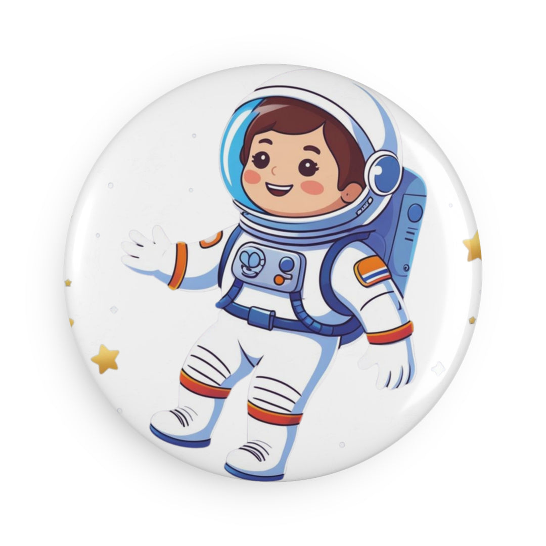 Custom Astronaut Button Magnet – Cute Space Decor, 1/10 Pack, Round, Kids