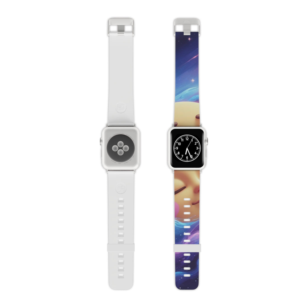 Galaxy Moon Apple Watch Band – Cute Space-Themed, Custom, Sweat-Proof Strap