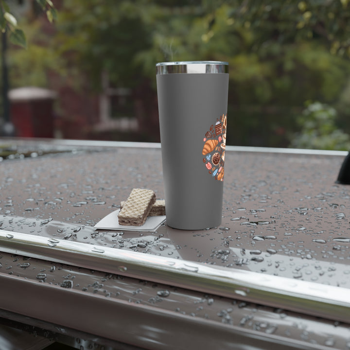 Café Whimsy 22oz Copper Vacuum Insulated Tumbler – Cute Coffee Cartoon Cup