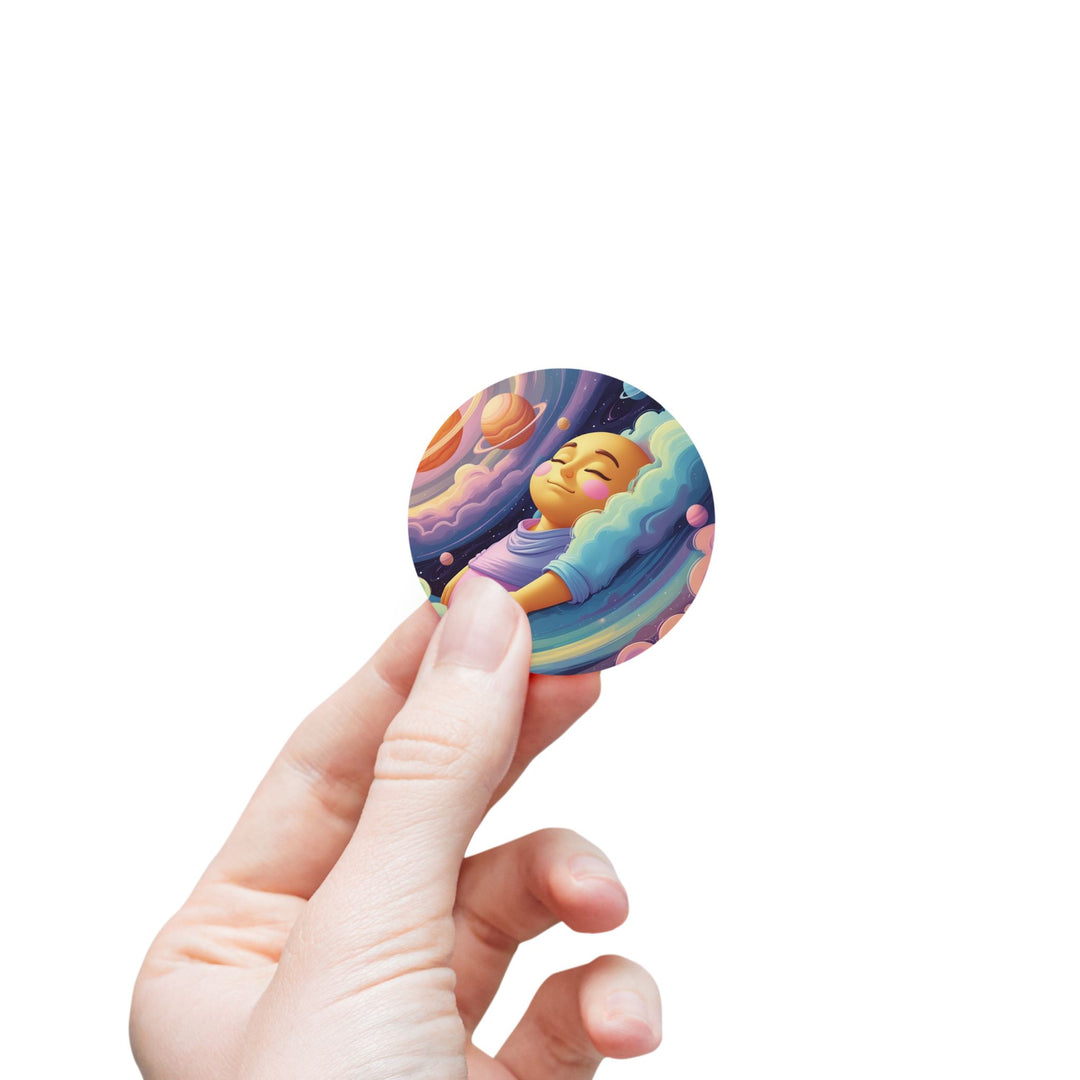 Cosmic Dream Round Sticker Rolls – Durable, Glossy, Pastel Galaxy Labels