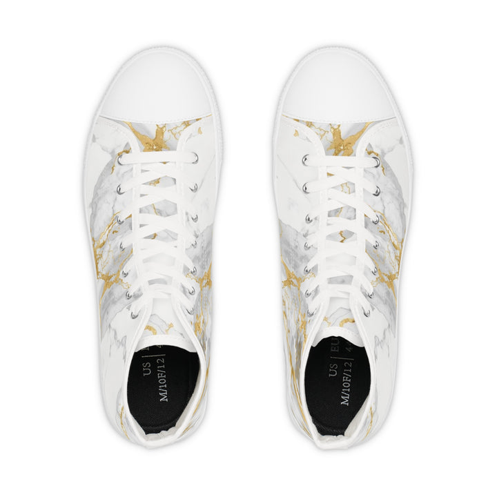 Men’s Marble Gold High Top Sneakers – Trendy, Luxe & All-Day Comfort