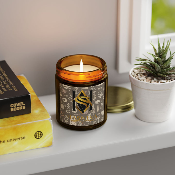 Boho Botanical Coconut Apricot Scented Candle – Hand-Poured, Luxe Decor