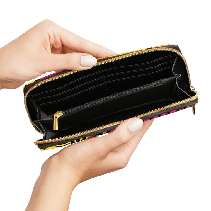 Sleek Pop Art Personalized Zipper Wallet – Vibrant Comic Book Design
