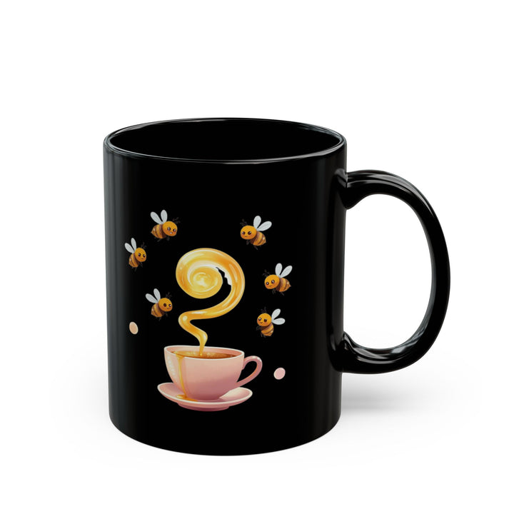 Black Ceramic Mug 11oz/15oz – Cute Bee & Honey Teacup Pastel Gift Cup