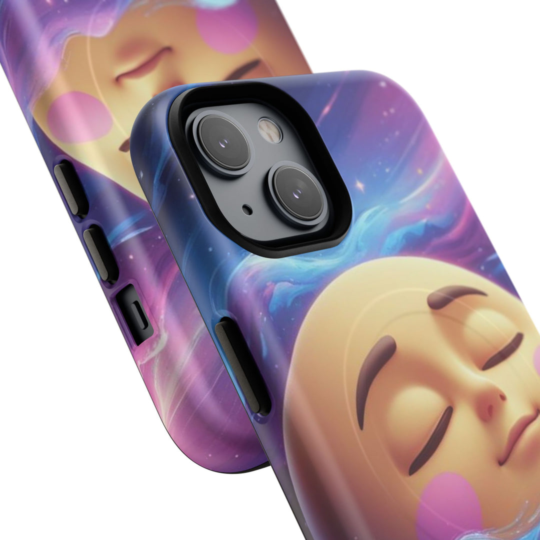 Tough Magnetic Galaxy Case – MagSafe Dual Layer, Cute Moon & Cosmic Vibes