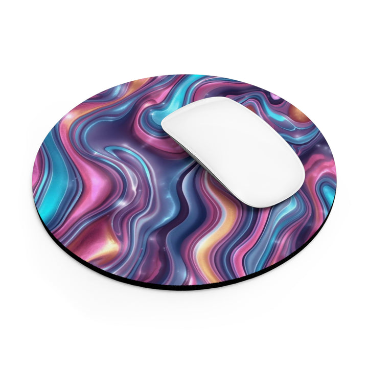 Personalized Iridescent Marble Mouse Pad – Stylish, Non-Slip, Custom Print