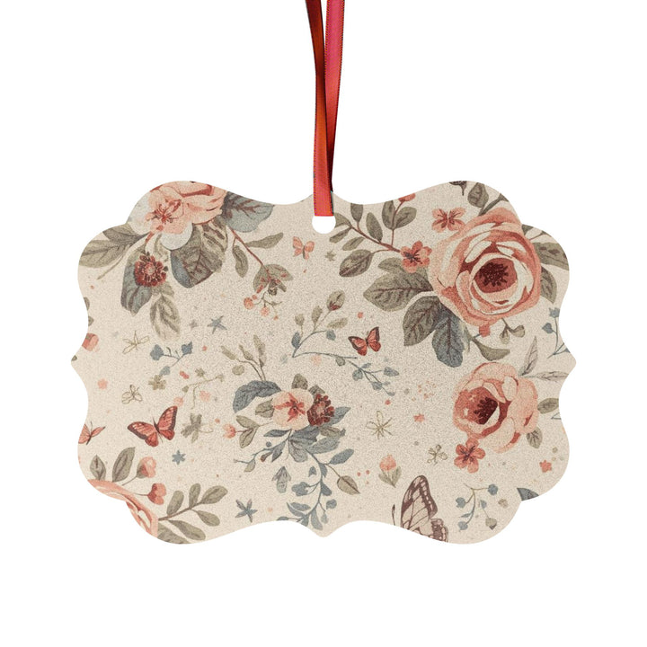 Elegant Personalized Aluminum Ornaments – Vintage Floral, Set of 1–20