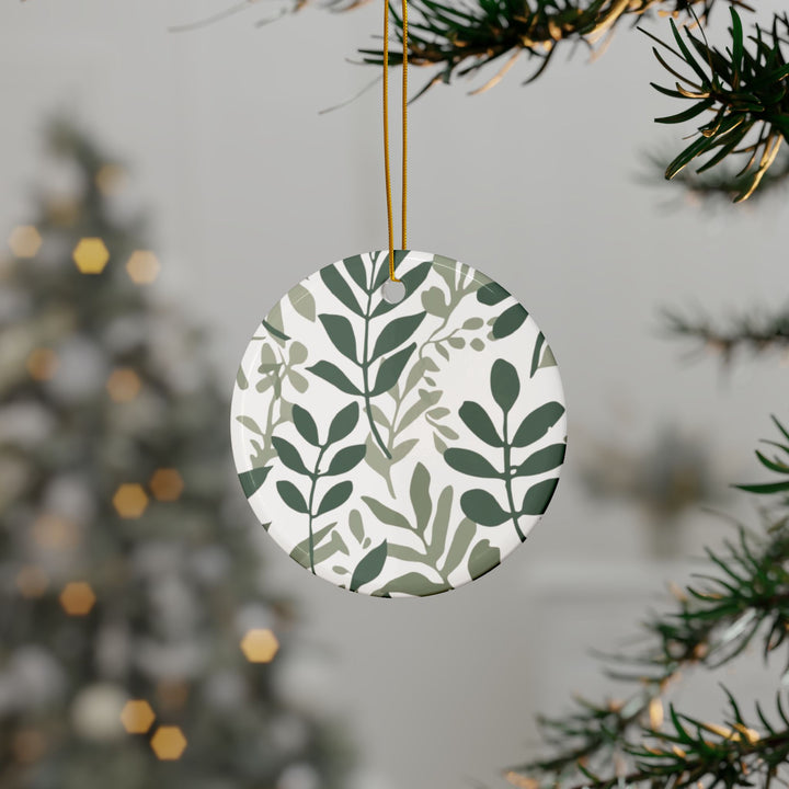 Modern Botanical Double-Sided Ceramic Ornaments – Custom, 1/3/5/10pcs