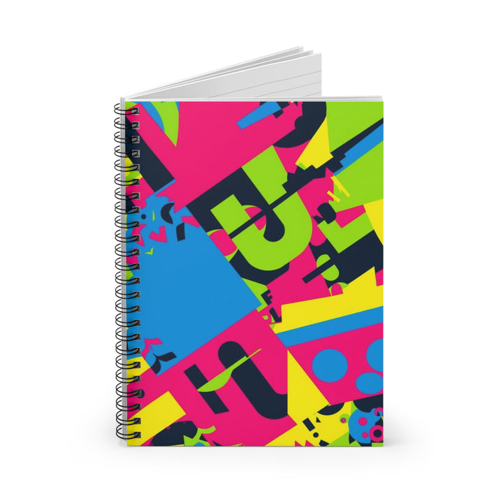 Vibrant Geometric Spiral Notebook – Ruled, Trendy Abstract Design, 6x8