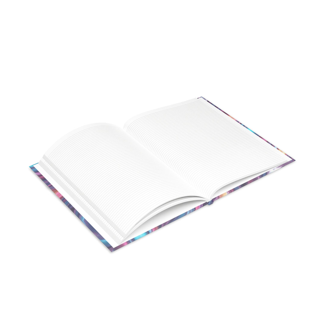 Hardcover Puffy Notebook – Luxe Iridescent Marble Swirl, Customizable, A4/A5/B5