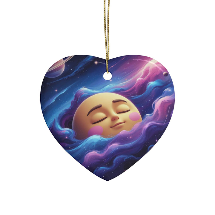 Personalized Galaxy Ceramic Ornaments – Custom Cute Moon Decor (1-20pcs)