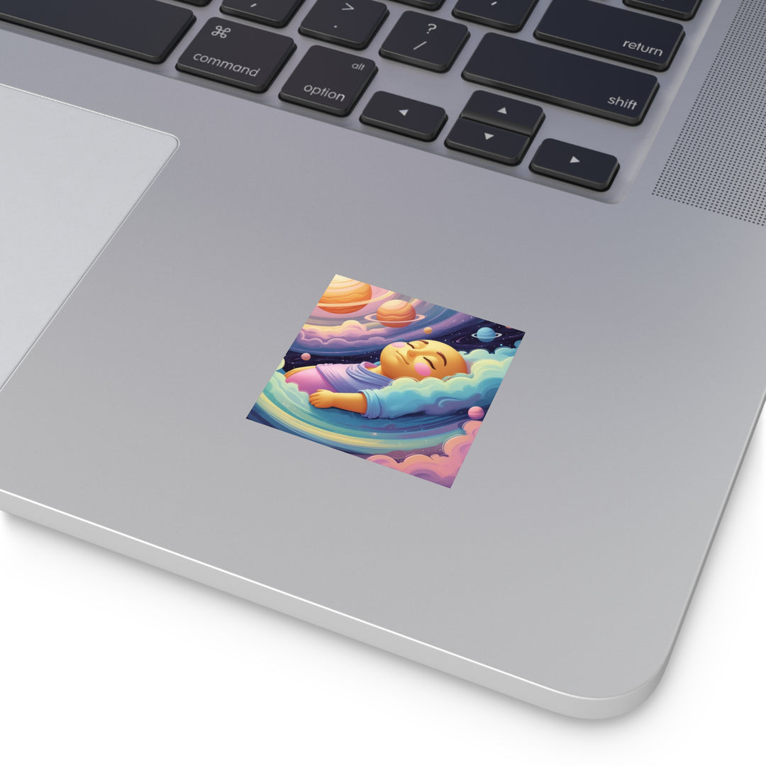 Cosmic Dream Baby Square Sticker – Waterproof Vinyl, Custom Indoor/Outdoor
