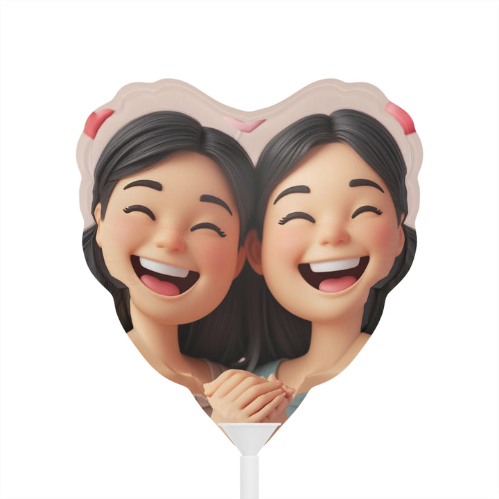 Custom 6” Heart & Round Balloons – Cute 3D Cartoon Girls Party Decor