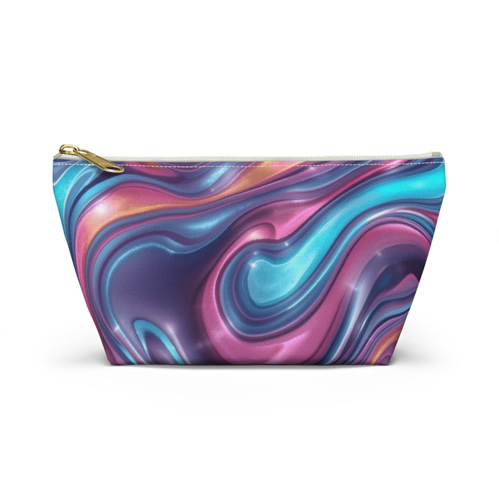 Chic Marble Swirl T-Bottom Accessory Pouch – Stylish, Durable Organizer