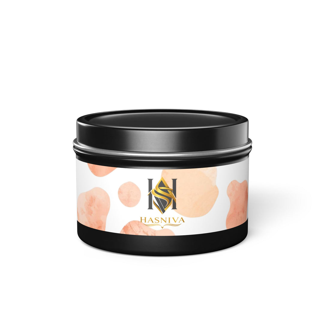 Handcrafted Tin Candle – Blush Peach Watercolor, Chic & Eco-Friendly Gift