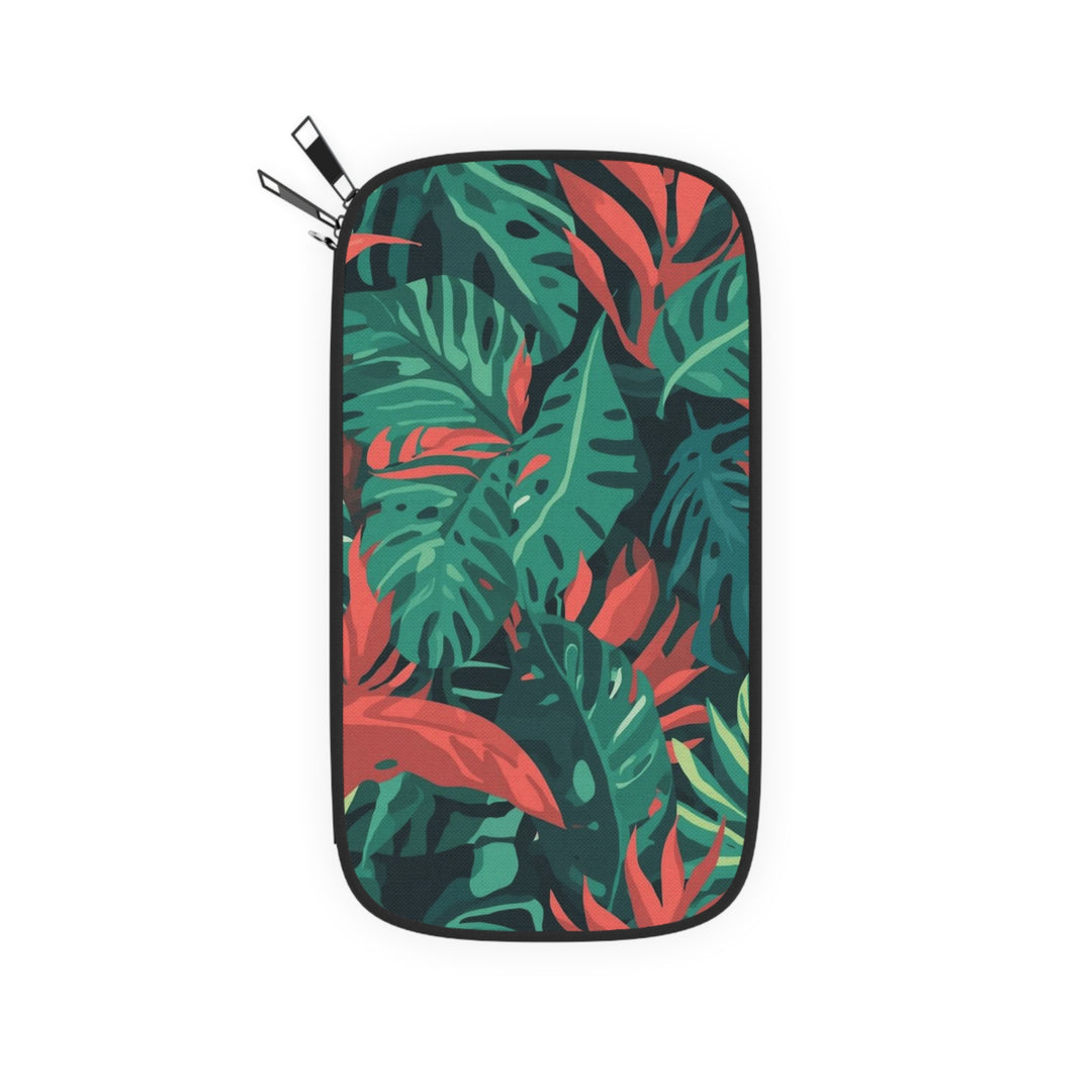 RFID Travel Passport Wallet – Tropical Leaf, Vegan Leather, Jungle Chic