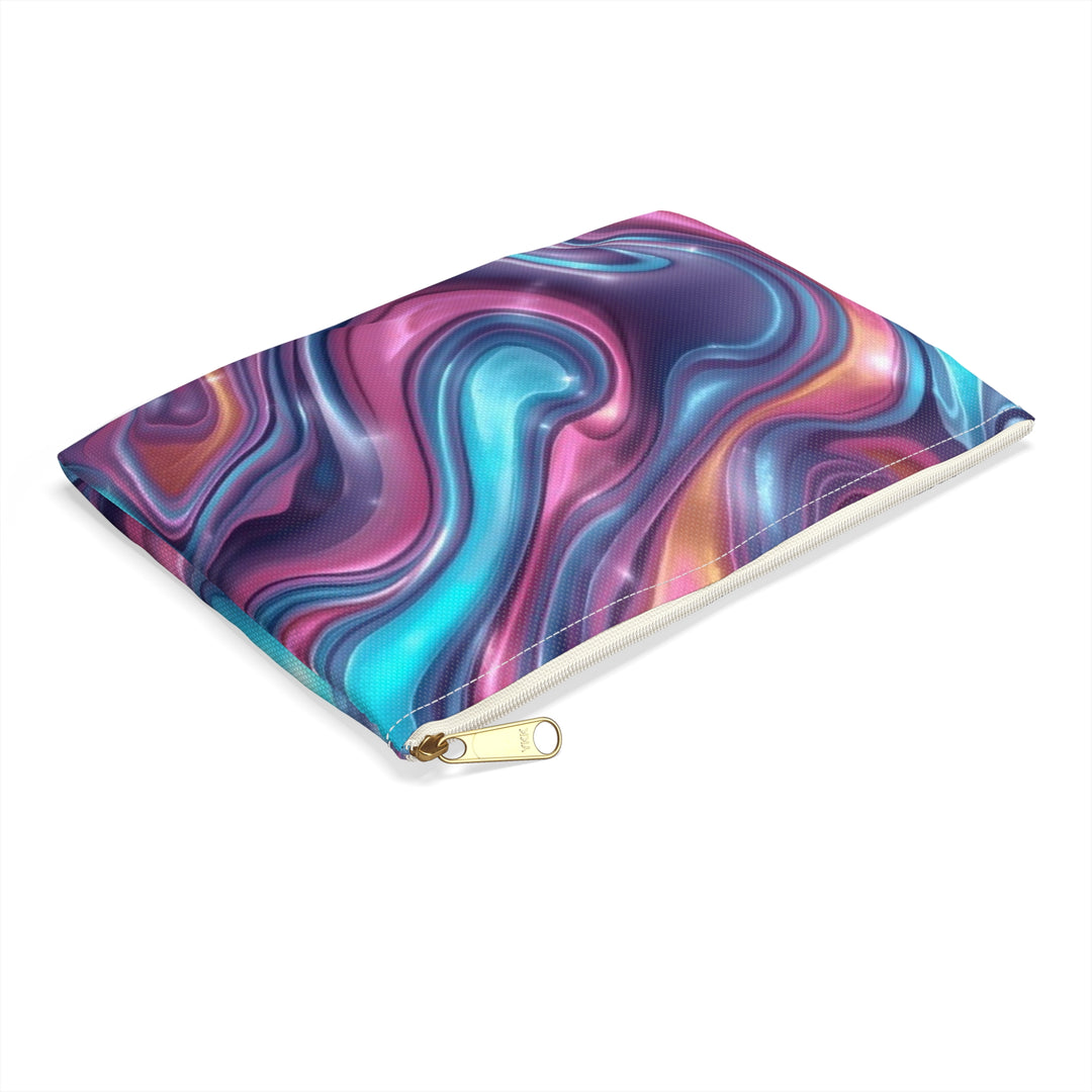 Chic Iridescent Swirl Accessory Pouch – Fashion-Forward Marble Organizer