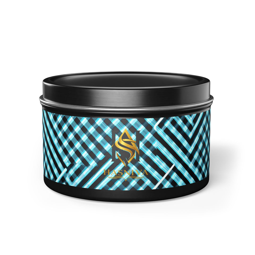 Modern Geometric Tin Candle – Handcrafted, Custom Scented, Art-Inspired
