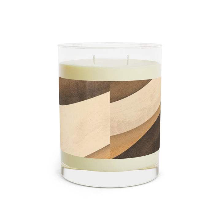 Earthy Abstract Wave 11oz Soy Scented Candle – Chic Mid-Century Modern Jar