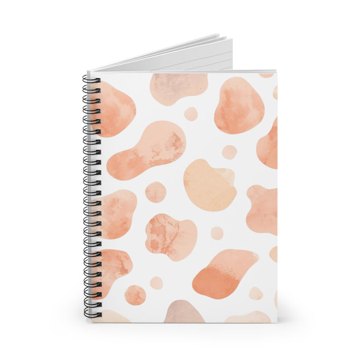 Trendy Spiral Notebook – Ruled, Abstract Blush & Black Watercolor Design