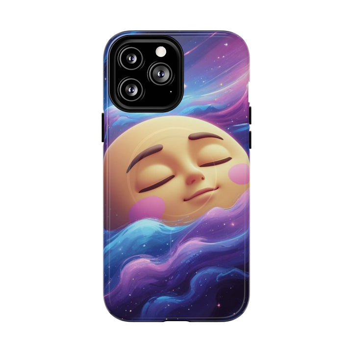 Tough Magnetic Galaxy Case – MagSafe Dual Layer, Cute Moon & Cosmic Vibes