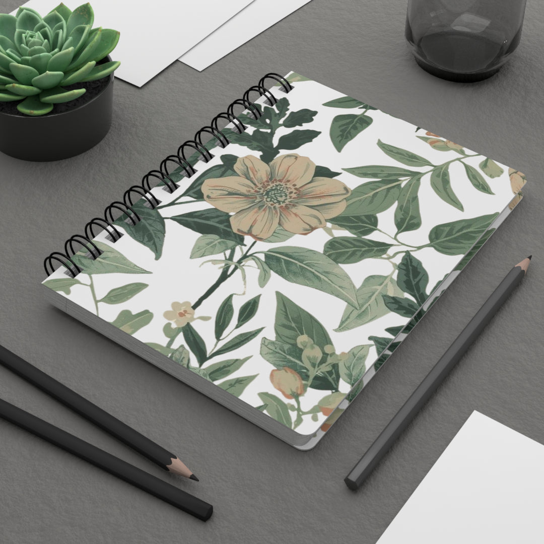 Vintage Floral Spiral Bound Journal – Custom Botanical Notebook, 5x7/A4