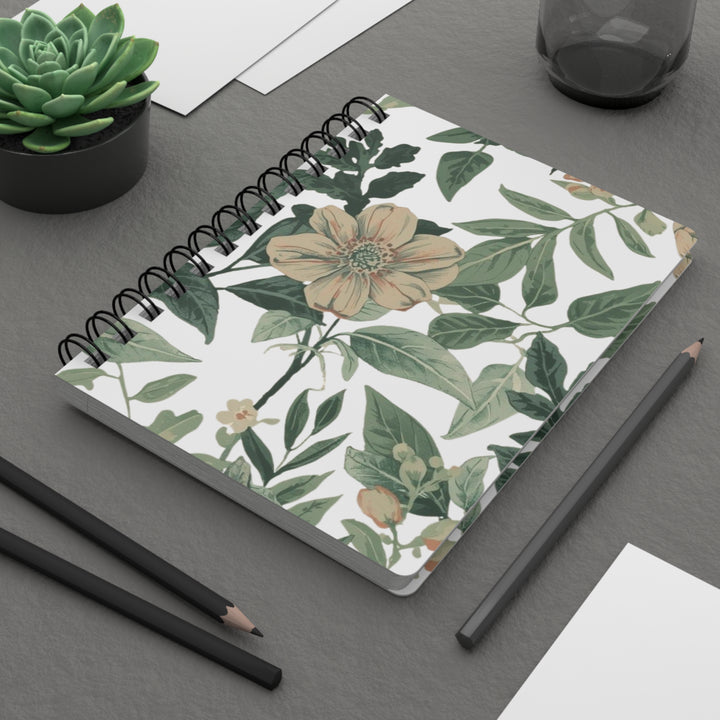 Vintage Floral Spiral Bound Journal – Custom Botanical Notebook, 5x7/A4