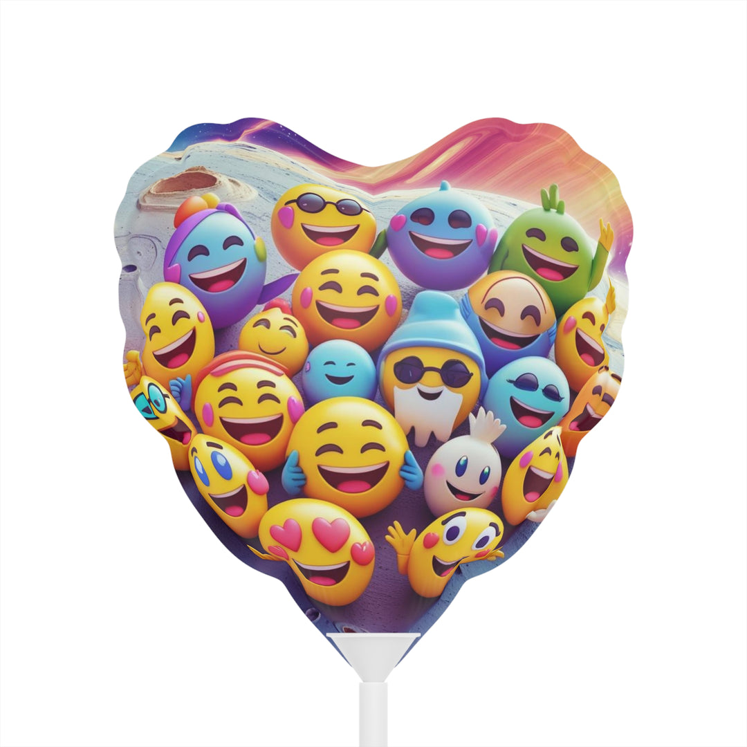 6” Heart & Round Balloons – Whimsical Emoji Space Design, Customizable!