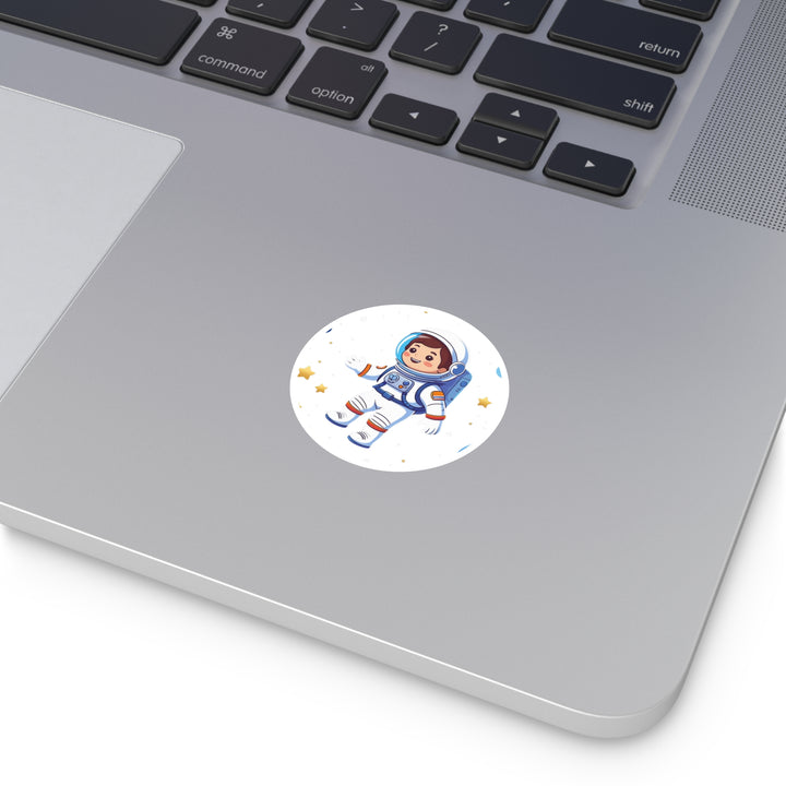 Space Astronaut Round Sticker – Durable, Custom Vinyl for Kids & Decor