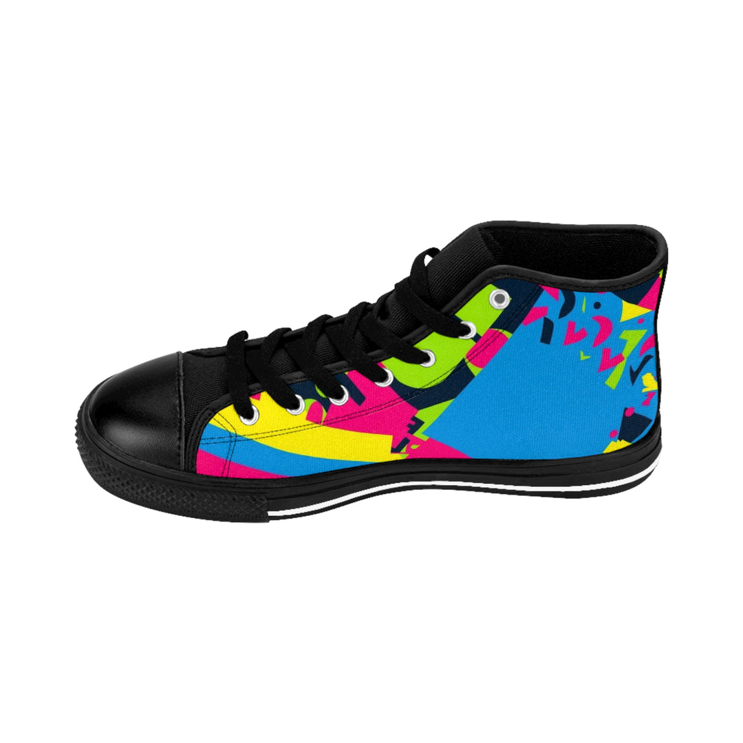 Women's Classic High-Top Sneakers – Vibrant Abstract Urban Streetwear Style
