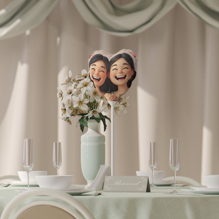 Custom 6” Heart & Round Balloons – Cute 3D Cartoon Girls Party Decor