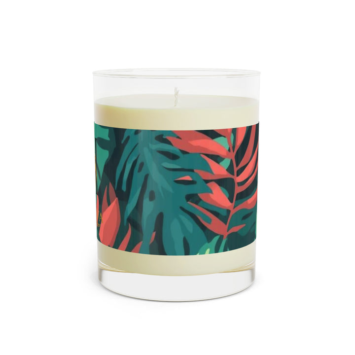 11oz Tropical Leaf Scented Candle – Luxe Soy, Jungle Vibes, Long Burn