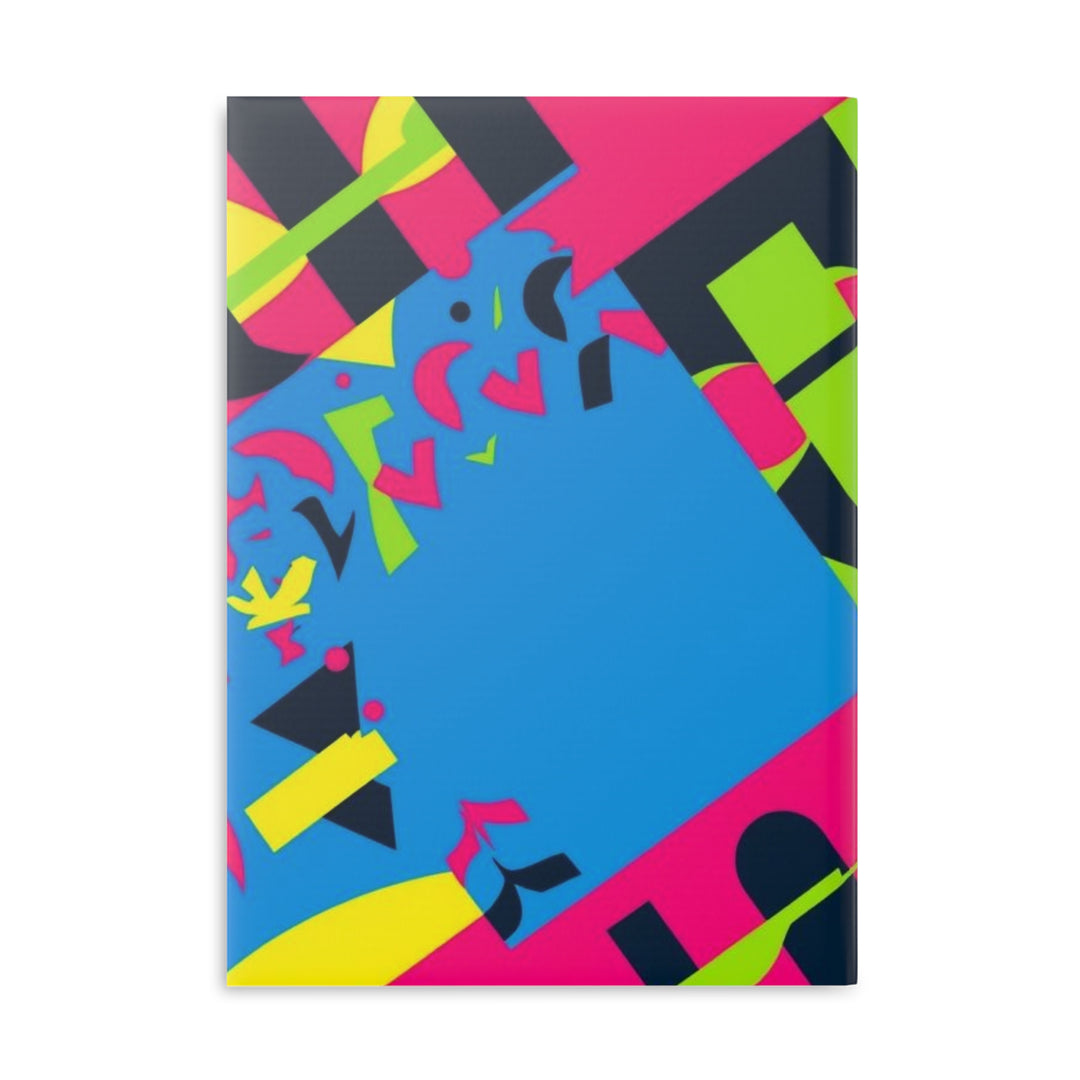 Hardcover Puffy Notebook – Neon Geometric Luxe, Customizable, A4/A5/B5