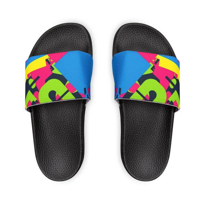 Women's Custom Neon Geometric Removable-Strap Sandals – 2-in-1 Urban Chic