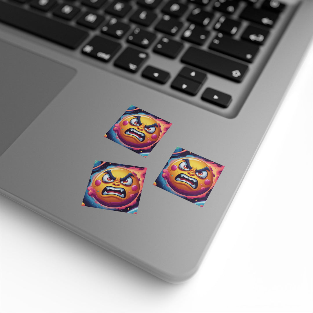 Cosmic Cartoon Sun Square Sticker Rolls – Fun, Durable Custom Labels