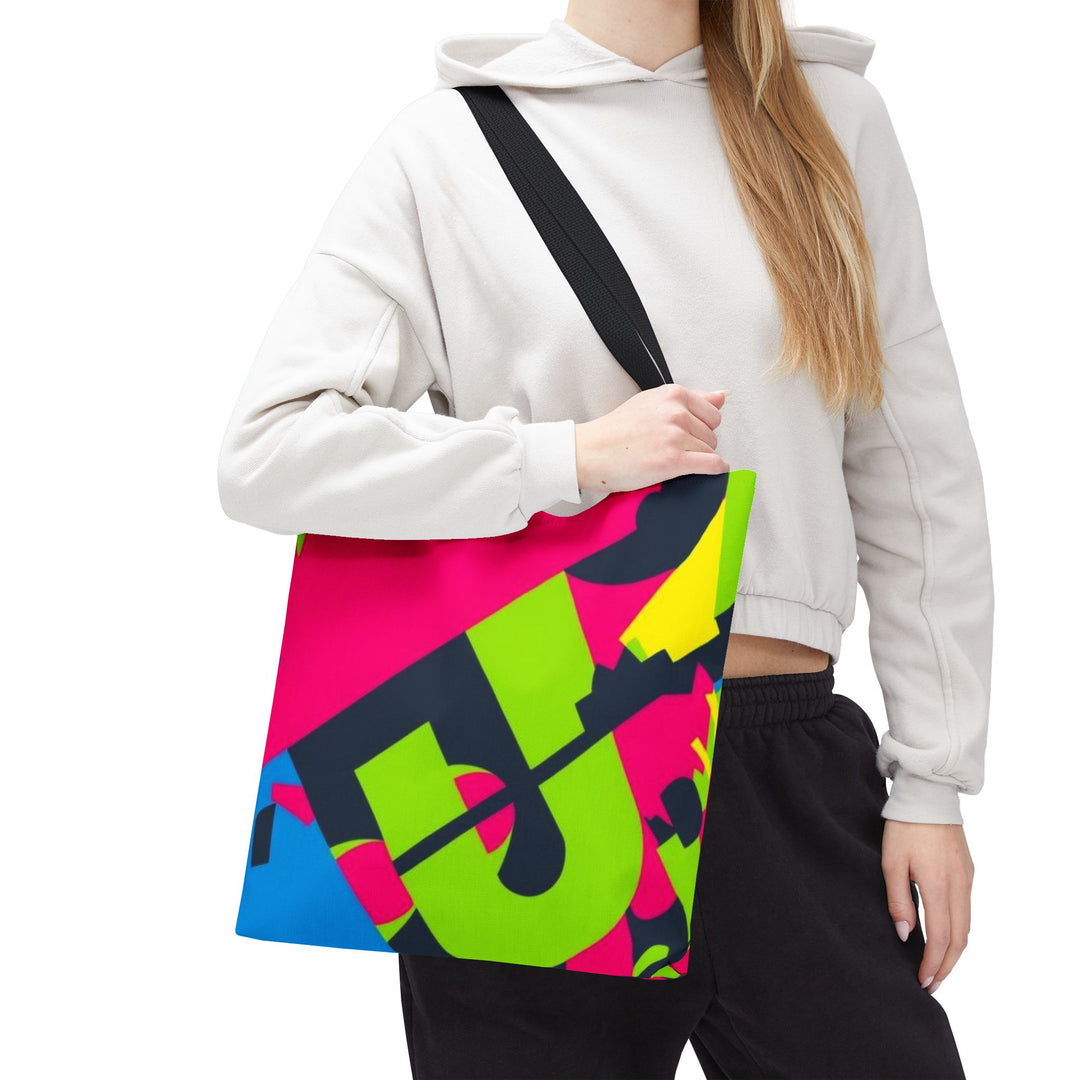 Bold Neon Geometry All-Over Print Tote Bag – Custom, Durable & Stylish