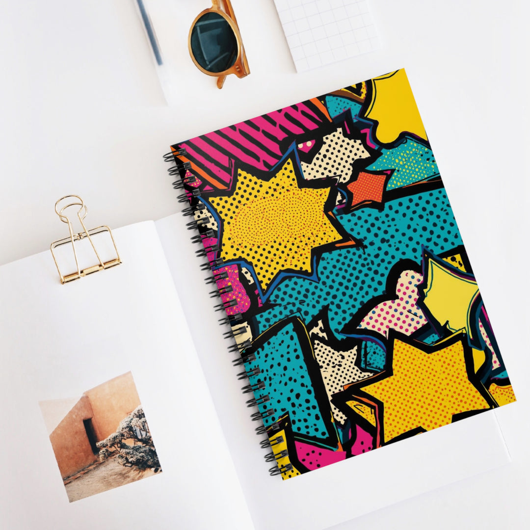 Pop Art Spiral Notebook – Ruled, Vibrant Comic Book Style, 6x8, Premium
