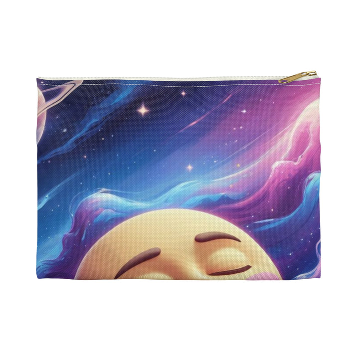 Galaxy Moon Face Accessory Pouch – Cute Cosmic Makeup & Tech Bag