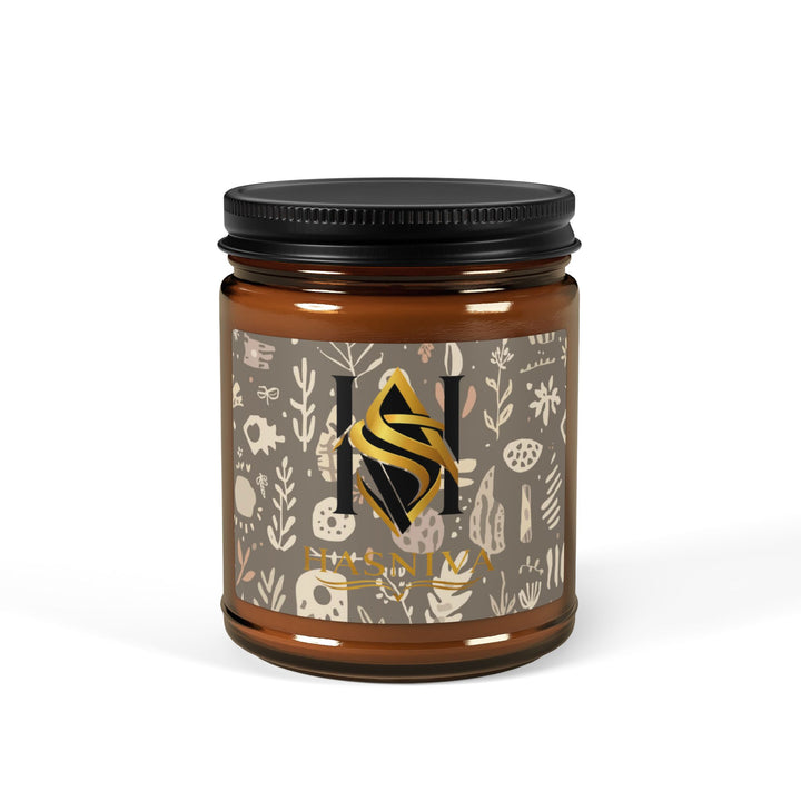 Amber Jar Scented Soy Candle | Modern Boho Botanical, 4oz & 9oz