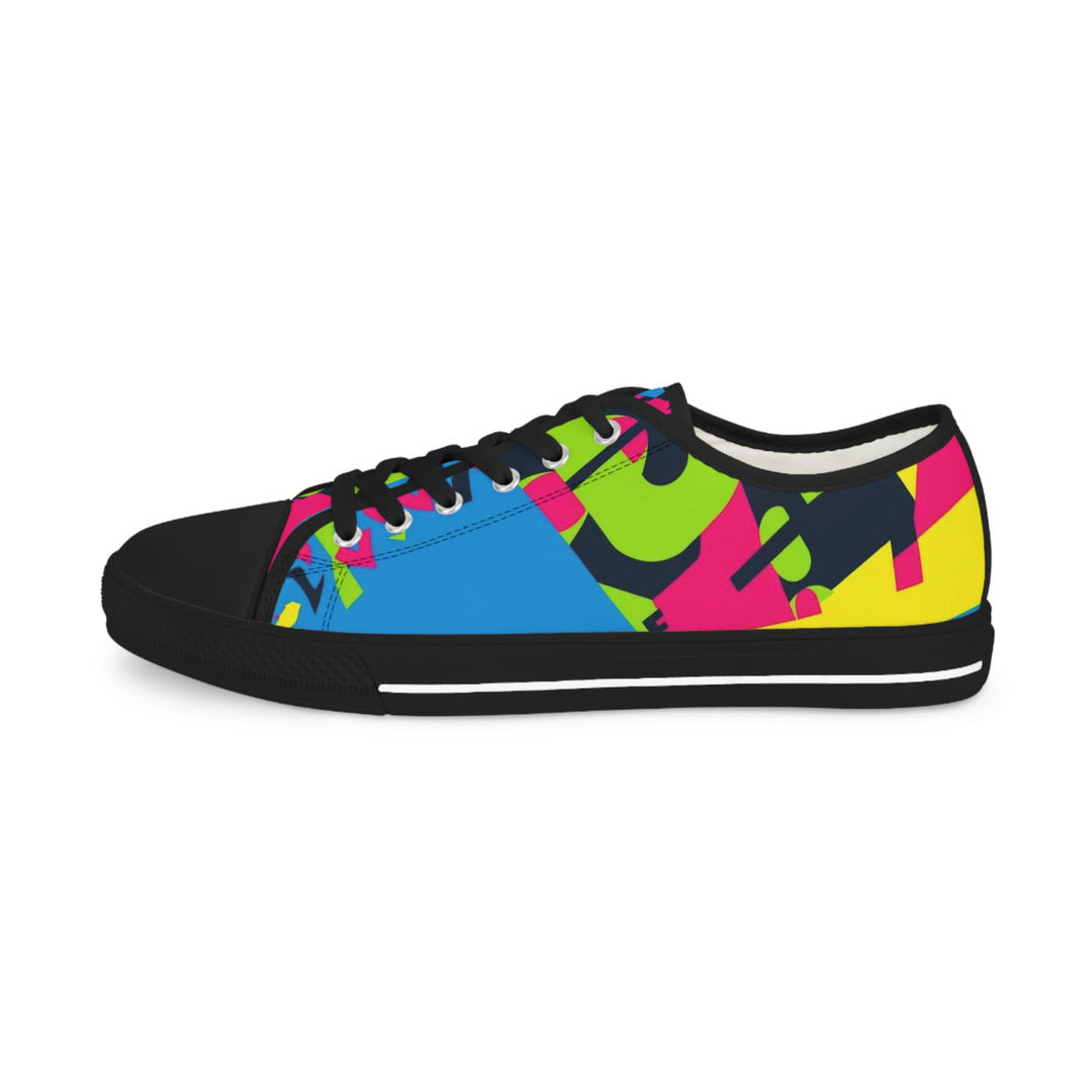 Custom Neon Geometric Men’s Low Top Sneakers – Bold, Trendy & Personalized