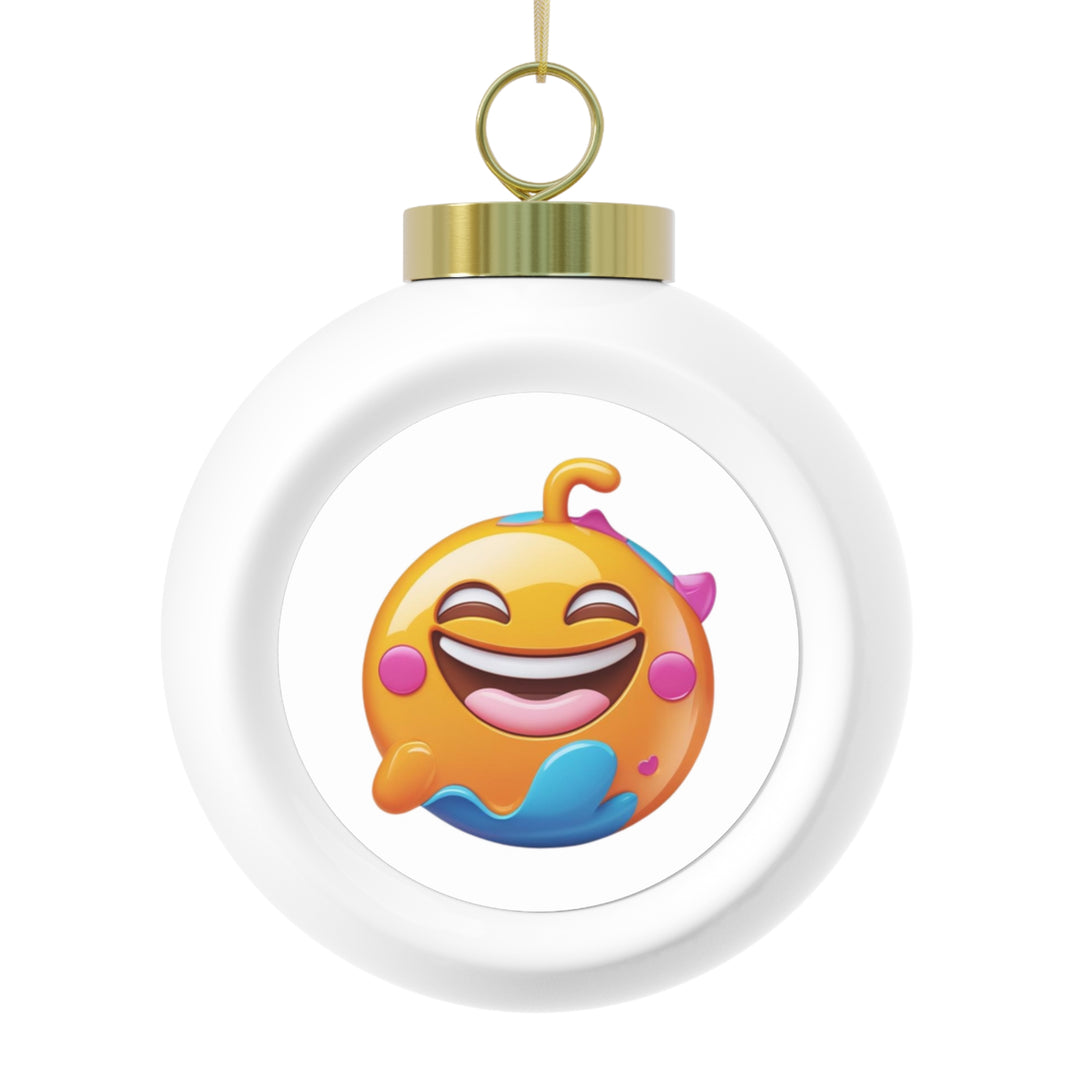 Personalized Emoji Holiday Ball Ornament – Cheerful, Custom & Glossy Decor